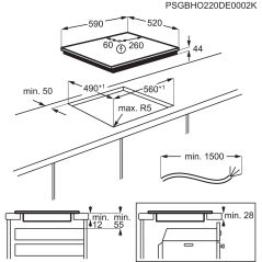 TABLE A INDUCTION ELECTROLUX ENCASTRABLE 3ind 60cm 7350w 3boost Cdes Se LIT60342CW/1