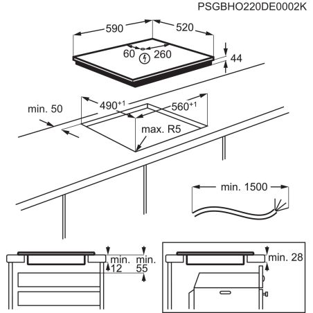 TABLE A INDUCTION ELECTROLUX ENCASTRABLE 3ind 60cm 7350w 3boost Cdes Se LIT60342CW/1