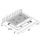 TABLE VERRE BEKO MENAGER 4gaz + 1wok 75cm Cdes Front No HILW 75222 S