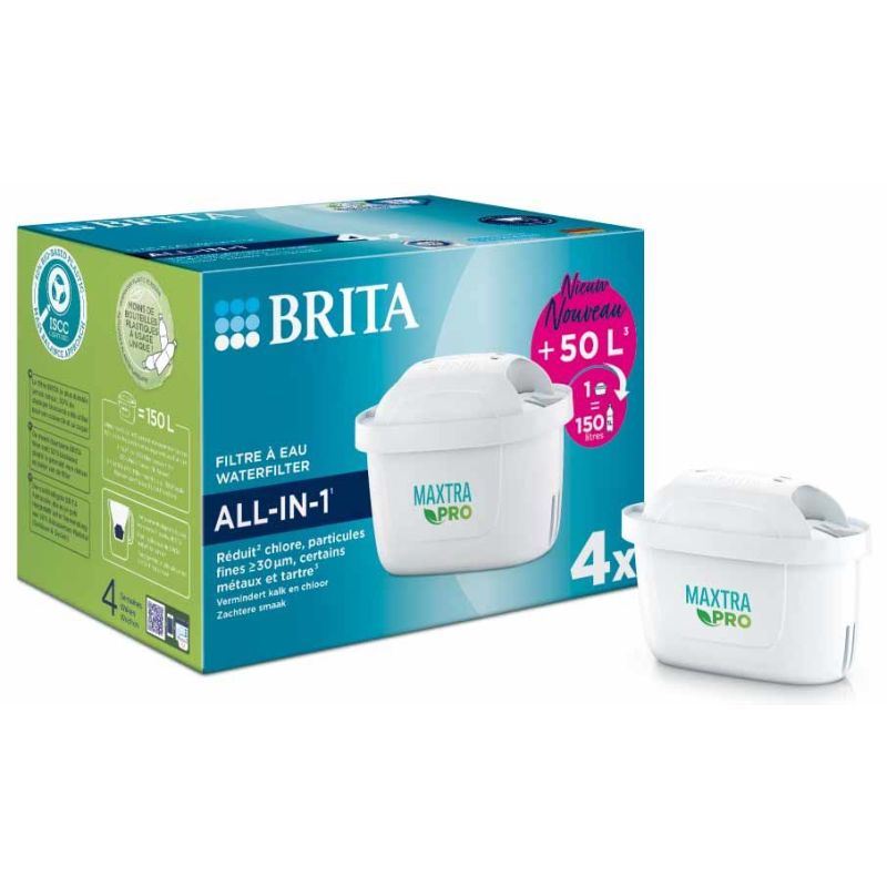 CARTOUCHE ET ACCESSOIRE CARAFE BRITA Maxtra Pro Pack 4 Filtres Eau 1050415