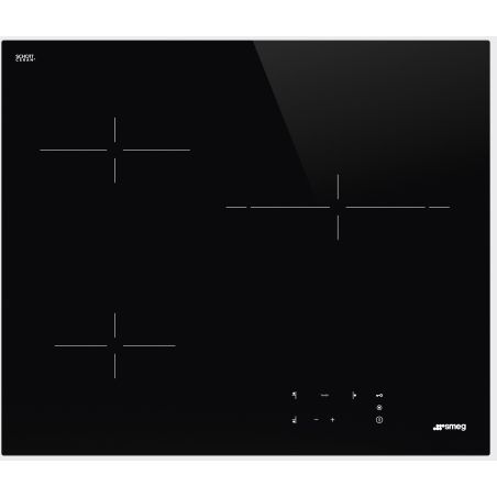 TABLE VITRO SMEG 3zones 60cm 6300w Front Affleu SE263TD1