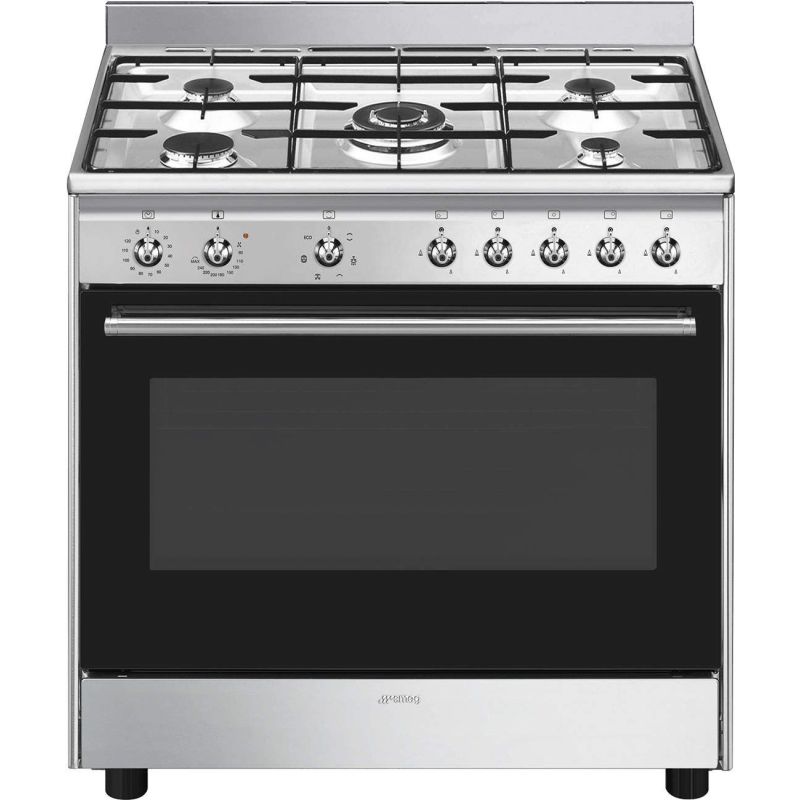 PIANO CUISSON DESSUS GAZ SMEG GAMME ELITE 90cm 5gaz Mf 115l Vapor Clean CX90GM