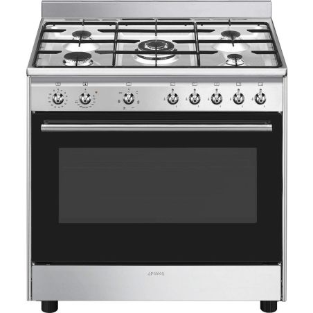PIANO CUISSON DESSUS GAZ SMEG GAMME ELITE 90cm 5gaz Mf 115l Vapor Clean CX90GM