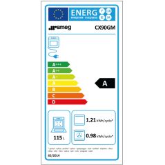 PIANO CUISSON DESSUS GAZ SMEG GAMME ELITE 90cm 5gaz Mf 115l Vapor Clean CX90GM